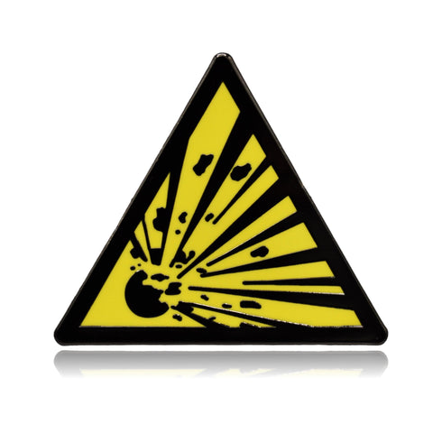 Explosive Safety Warning Hard Enamel Pin - Clayton Jewelry Labs