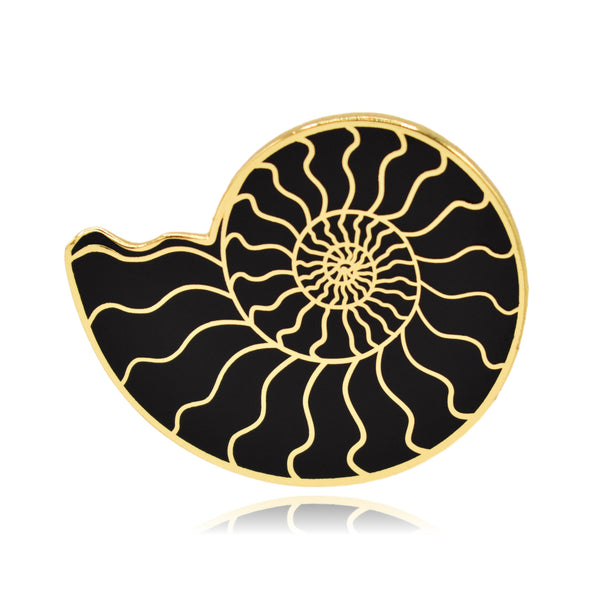 Gold Ammonite Fossil Hard Enamel Pin - Clayton Jewelry Labs