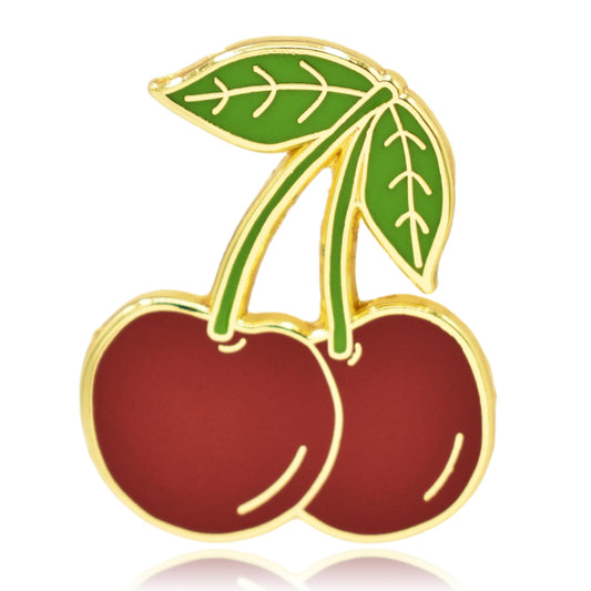 Red Cherry Hard Enamel Pin | Clayton Jewelry Labs