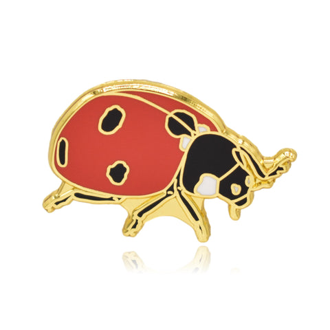 Gold Ladybug Ladybird Insect Hard Enamel Pin - Clayton Jewelry Labs
