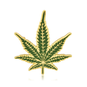 Marijuana Weed Leaf Enamel Lapel Pin