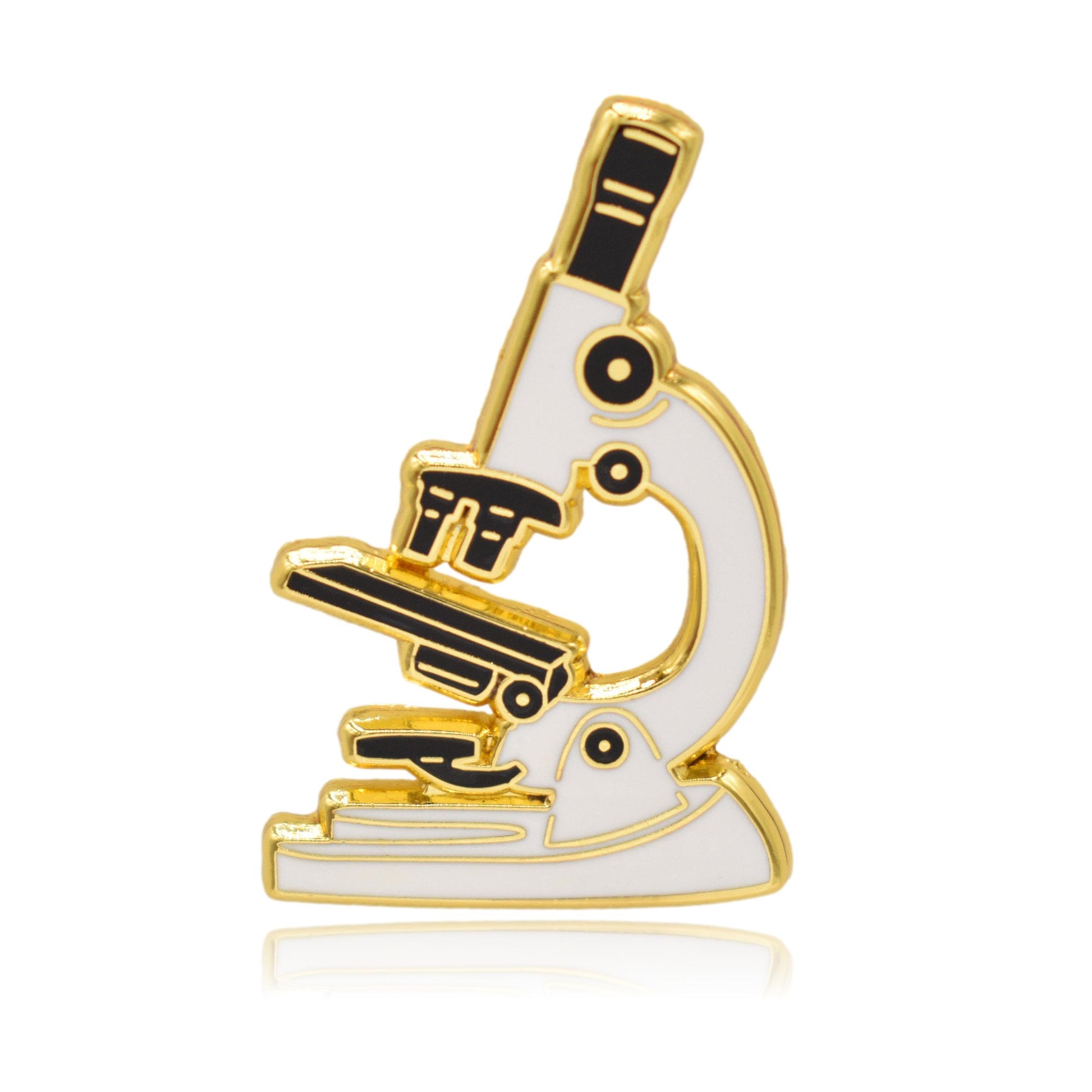 Gold Microscope Science Hard Enamel Pin - Clayton Jewelry Labs
