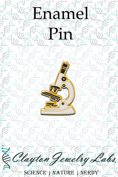 Gold Microscope Science Hard Enamel Pin - Clayton Jewelry Labs