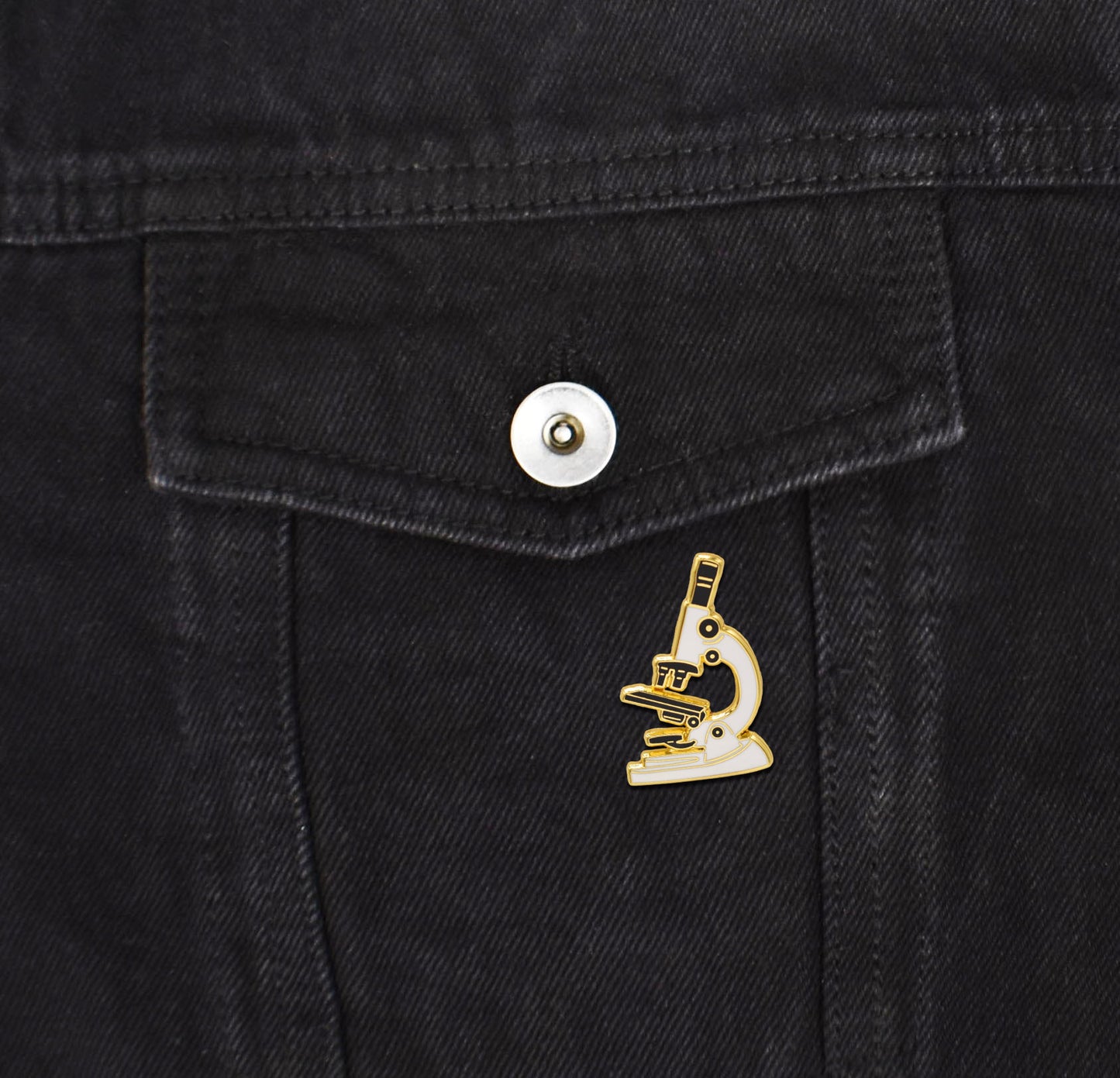 Gold Microscope Science Hard Enamel Pin - Clayton Jewelry Labs