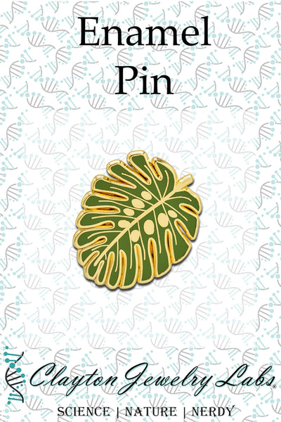 Gold Monstera Plant Leaf Hard Enamel Pin - Clayton Jewelry Labs