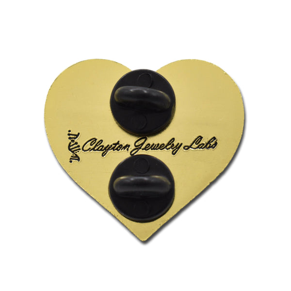 Gold Planet Earth Heart Hard Enamel Pin - Clayton Jewelry Labs