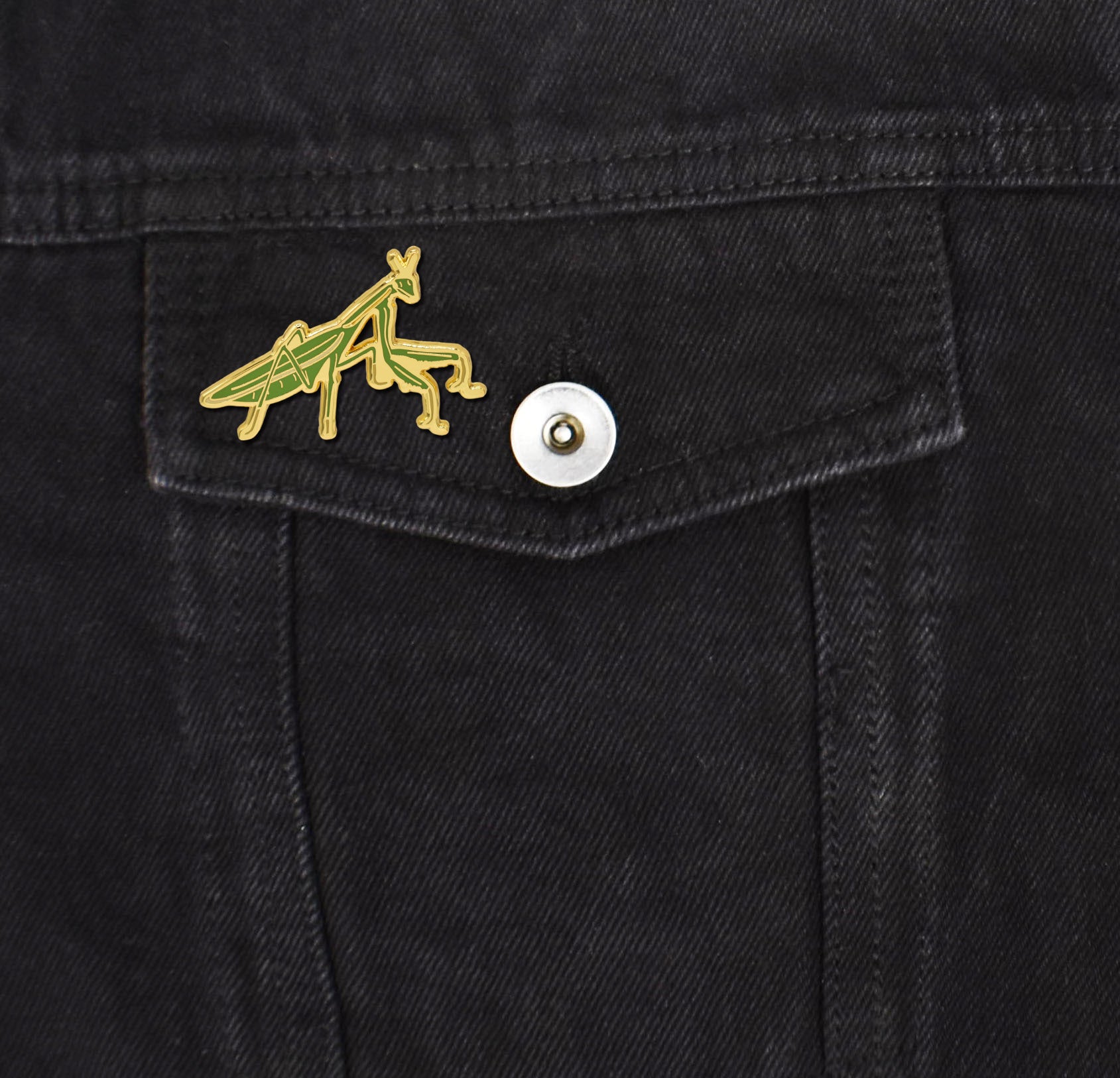 Gold Praying Mantis Insect Hard Enamel Pin - Clayton Jewelry Labs