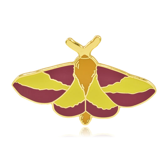 Gold Rosie Maple Moth Insect Hard Enamel Pin - Clayton Jewelry Labs