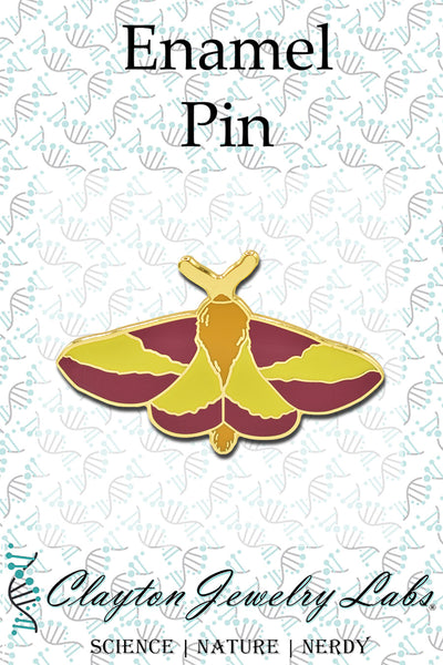 Gold Rosie Maple Moth Insect Hard Enamel Pin - Clayton Jewelry Labs