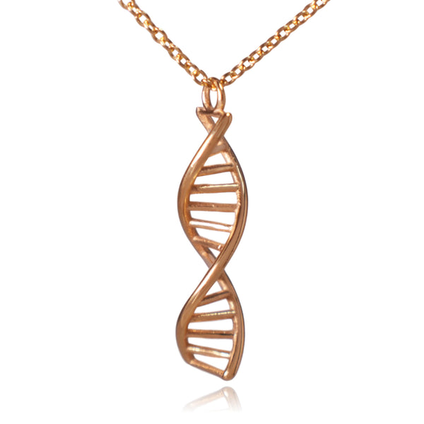 Gold Stainless Steel DNA Double Helix Necklace