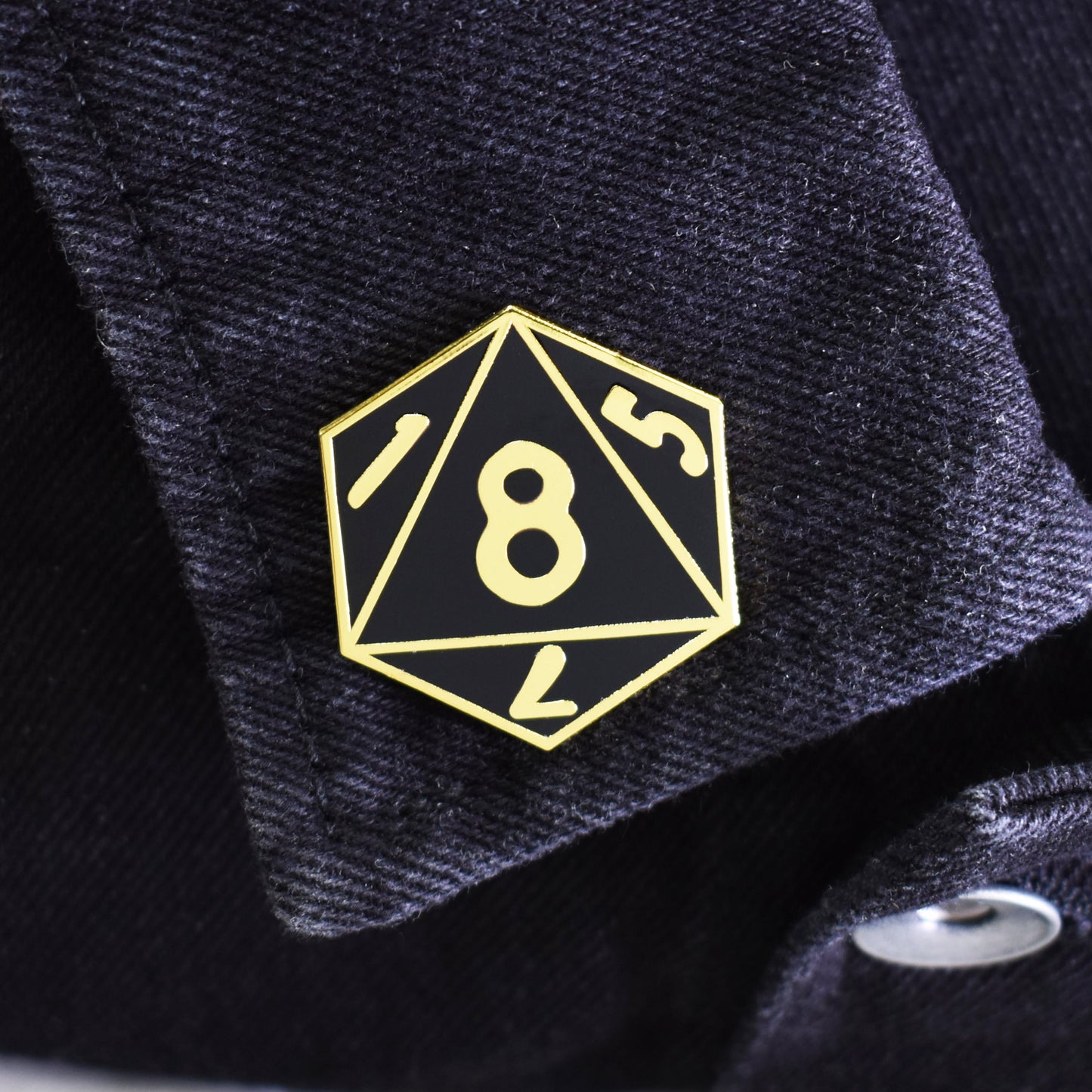D8 Eight-Sided Die Hard Enamel Lapel Pin