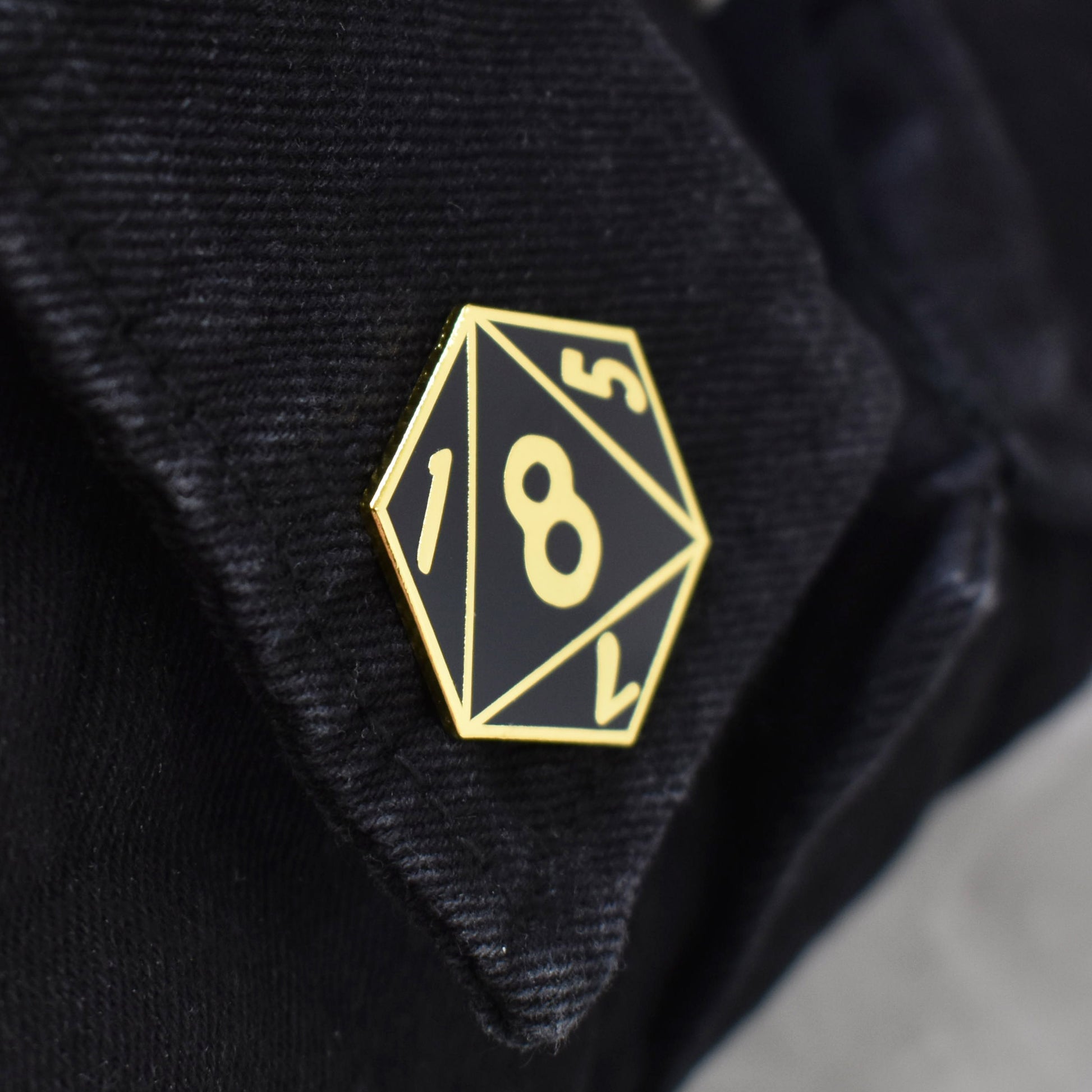 D8 Eight-Sided Die Hard Enamel Lapel Pin