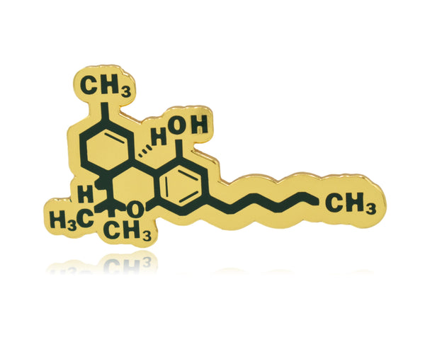 THC Tetrahydrocannabinol Weed Marijuana Molecule Hard Enamel Lapel Pin