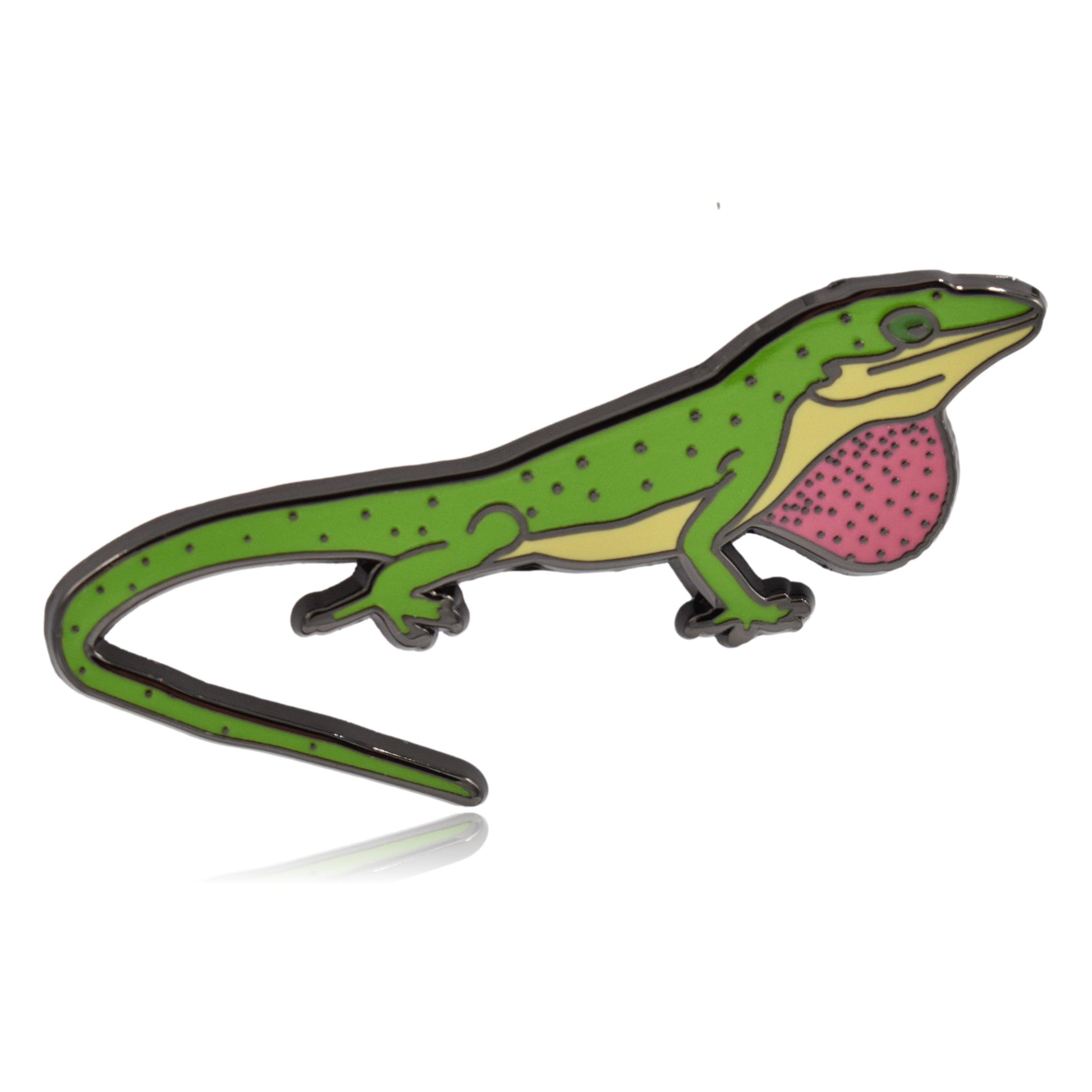Green Anole Lizard Hard Enamel Pin | Clayton Jewelry Labs