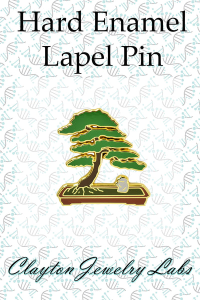 Green Bonsai Tree Hard Enamel Lapel Pin - Clayton Jewelry Labs