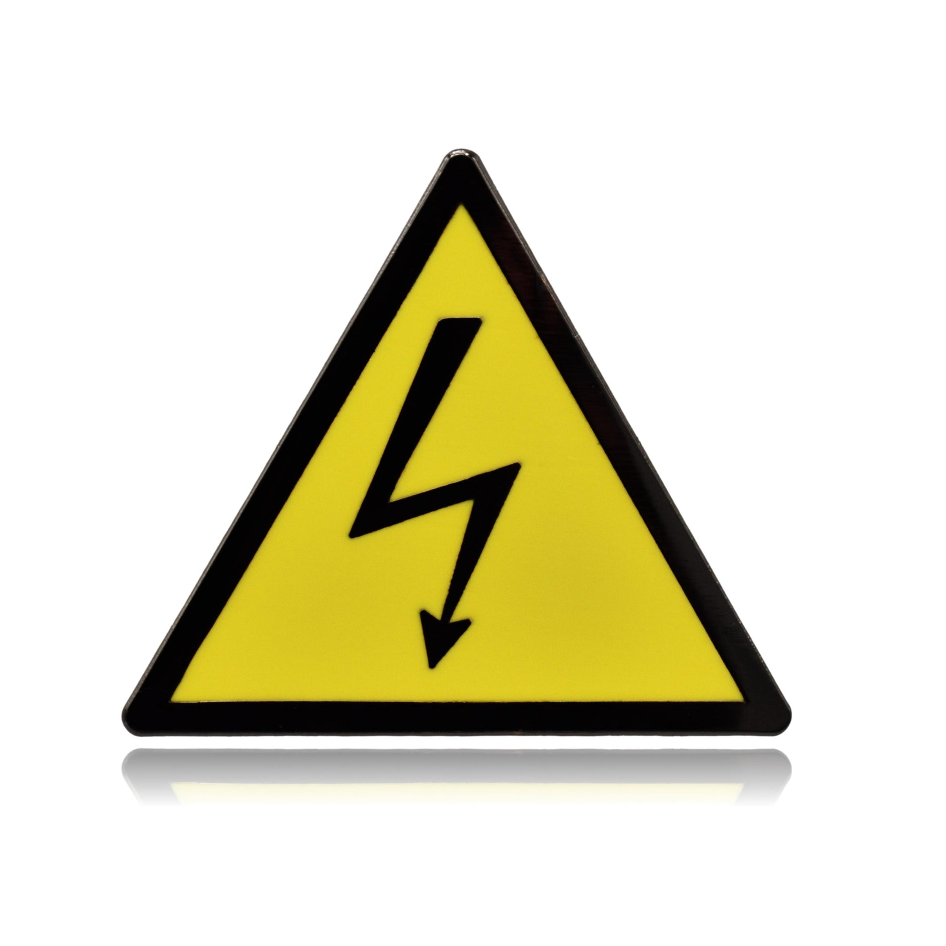High Voltage Safety Warning Hard Enamel Pin - Clayton Jewelry Labs