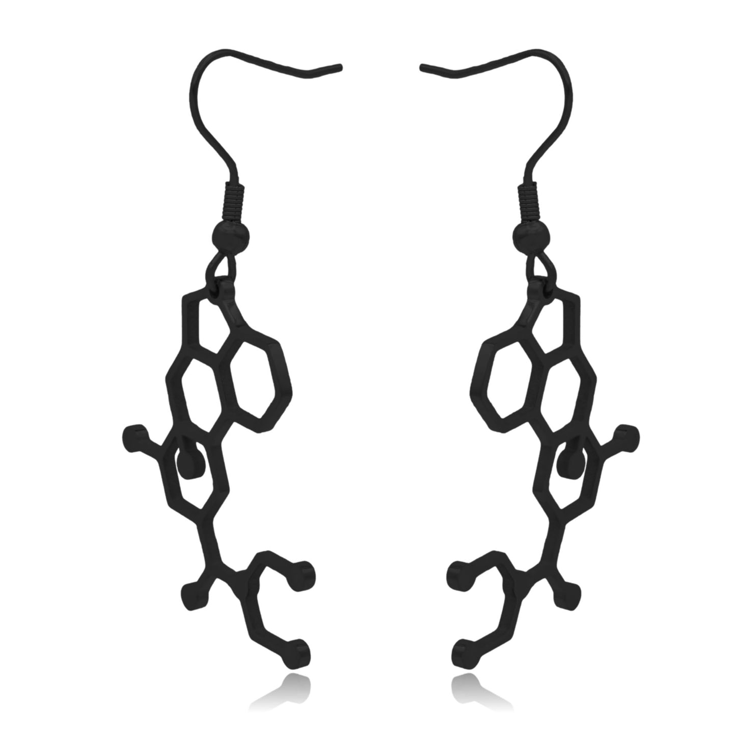 LSD Lysergic Acid Diethylamide Molecule Stainless Steel Dangle Earrings