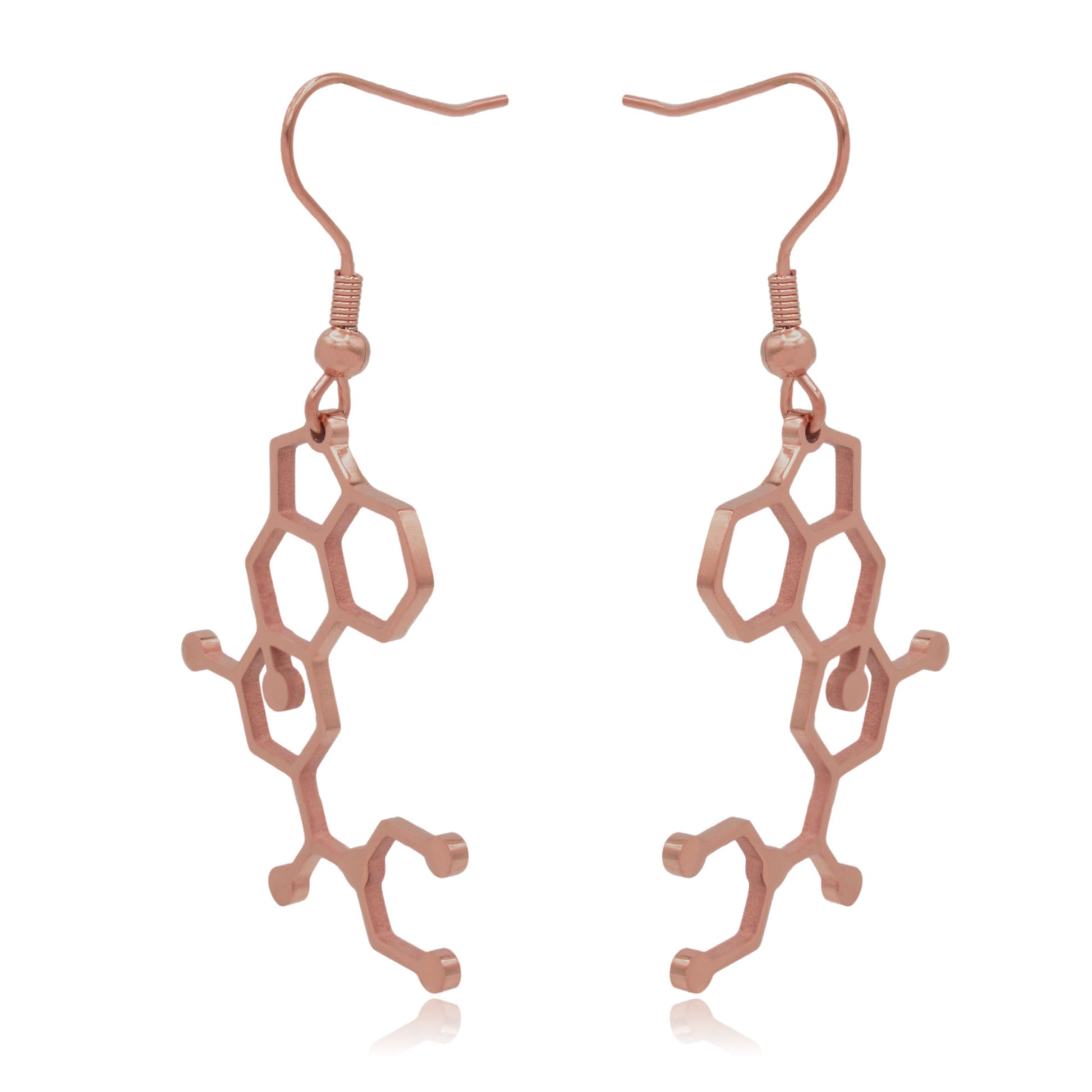 LSD Lysergic Acid Diethylamide Molecule Stainless Steel Dangle Earrings
