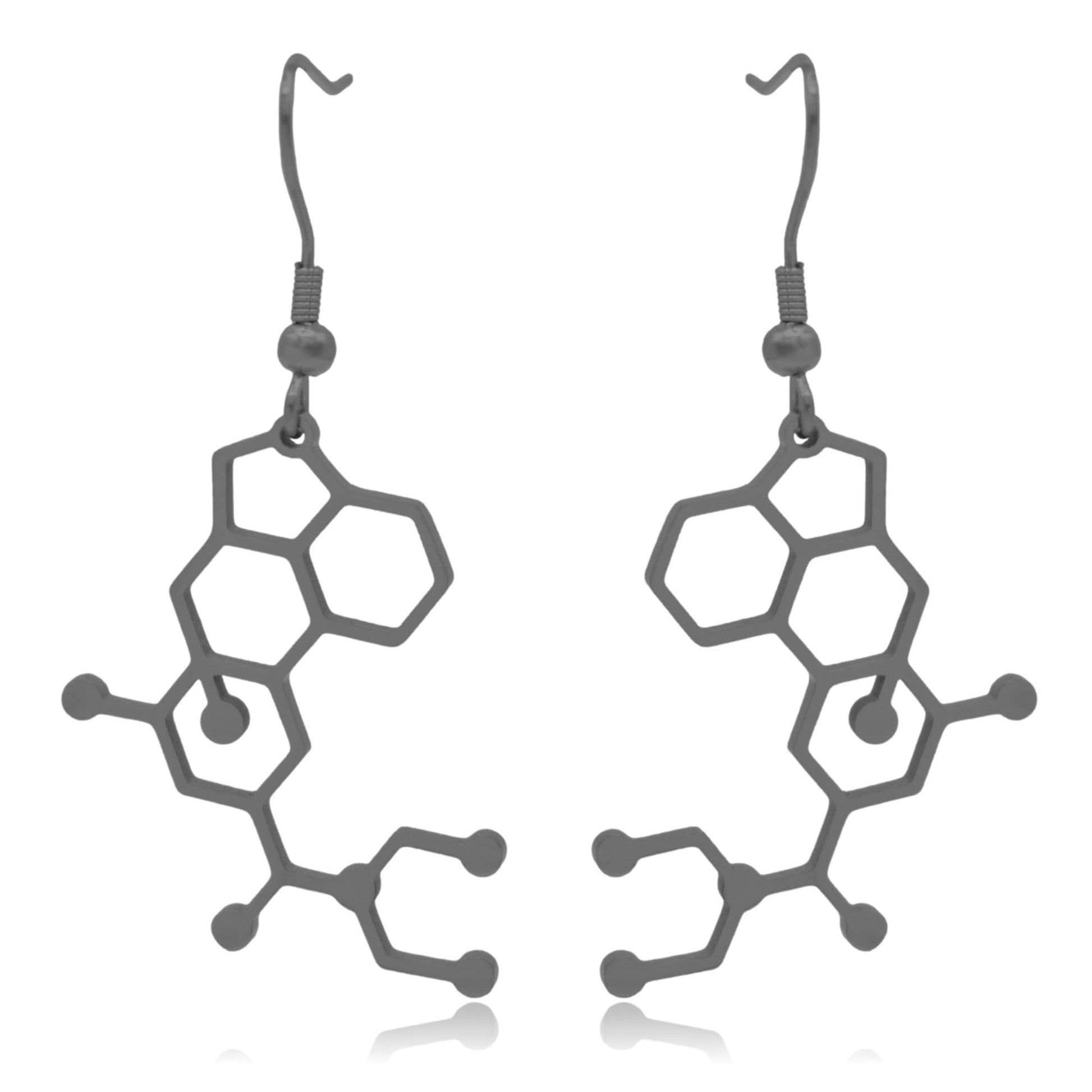 LSD Lysergic Acid Diethylamide Molecule Stainless Steel Dangle Earrings