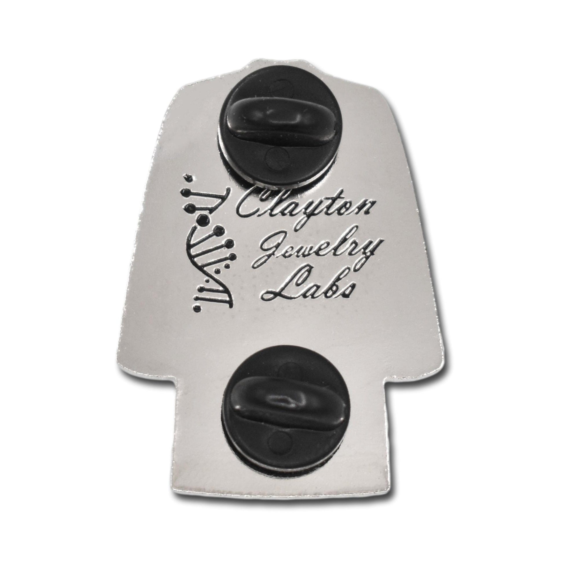Silver Lab Coat Flower Hard Enamel Pin | Clayton Jewelry Labs