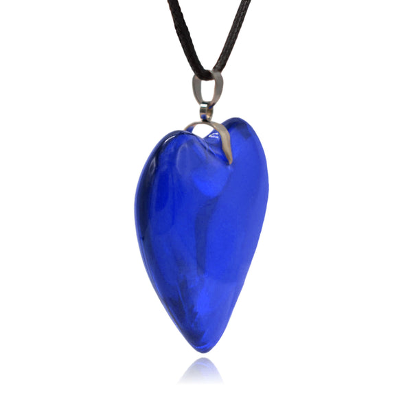 Semi-Transparent Solid Glass Heart Pendant Necklace | Clayton Jewelry Labs