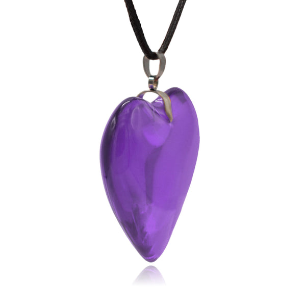 Semi-Transparent Solid Glass Heart Pendant Necklace | Clayton Jewelry Labs