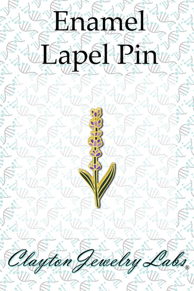 Lavender Flower Stem Hard Enamel Lapel Pin