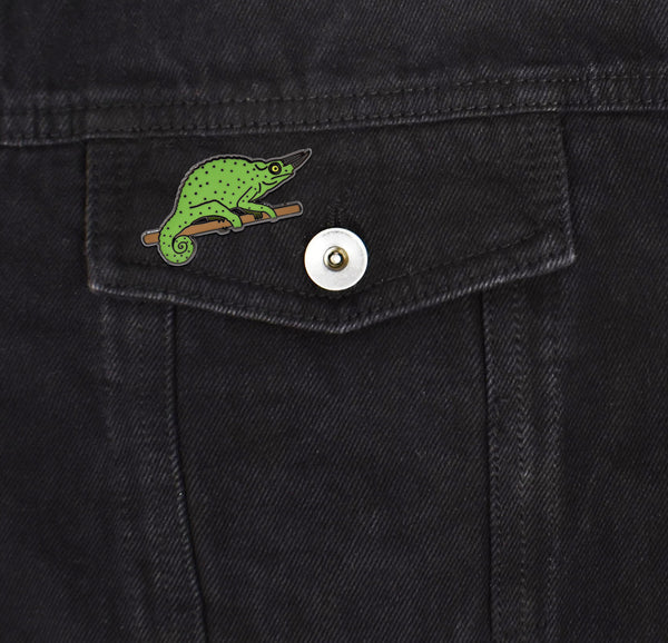 Jackson's Chameleon Lizard Hard Enamel Pin | Clayton Jewelry Labs