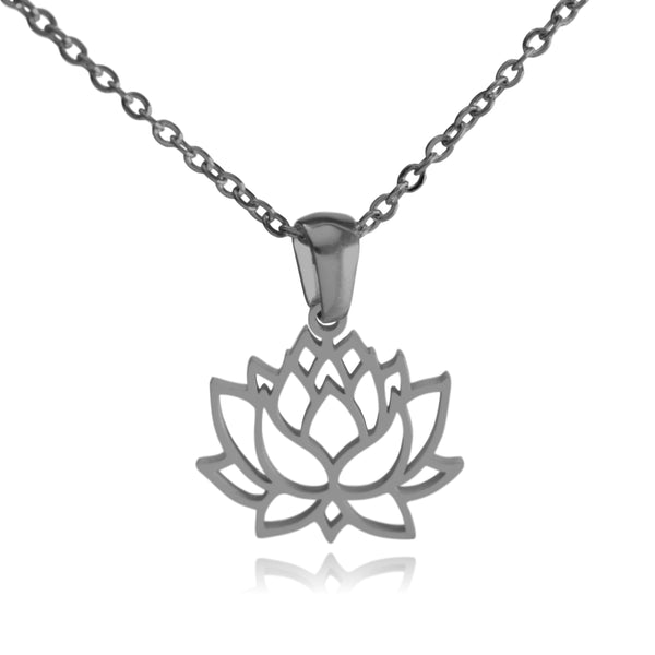 Steel Lotus Flower Stainless Steel Necklace
