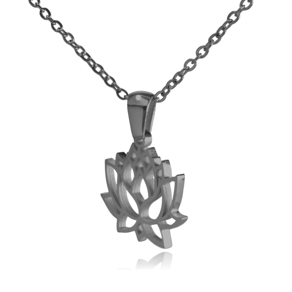 Steel Lotus Flower Stainless Steel Necklace