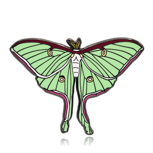 Luna Moth Hard Enamel Pin - Clayton Jewelry Labs