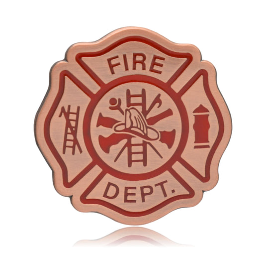 Maltese Cross Fire Fighter Hard Enamel Pin