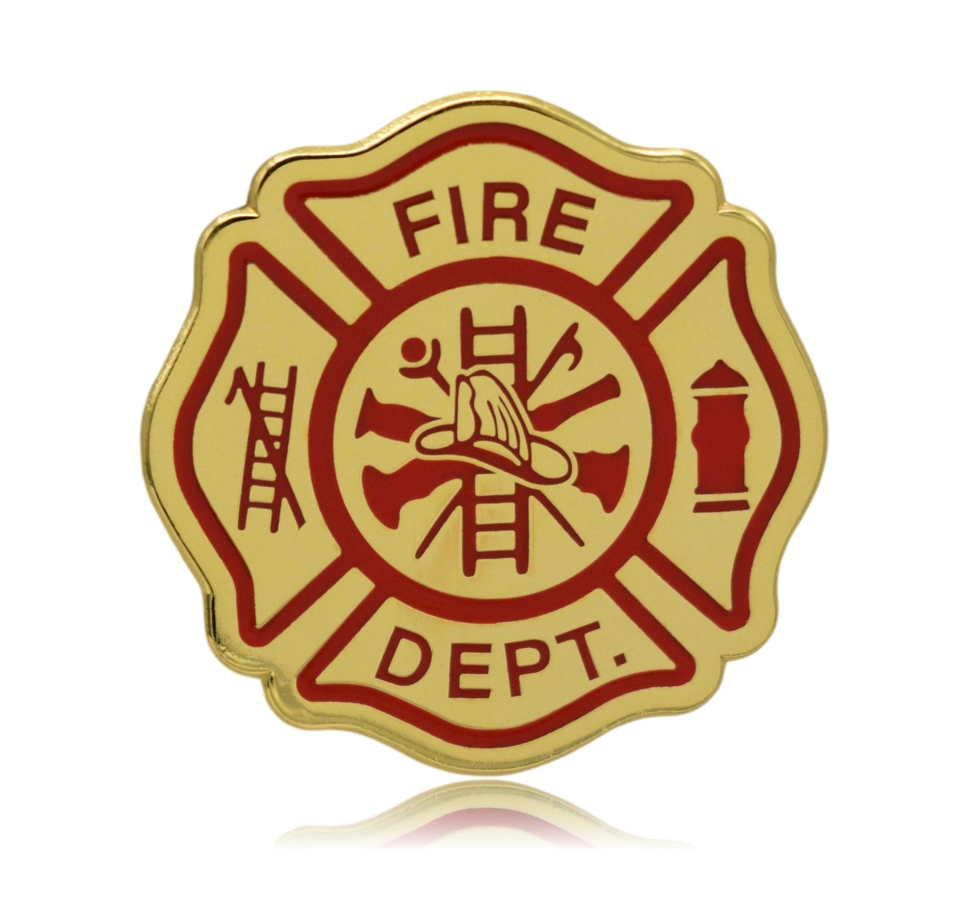 Maltese Cross Fire Fighter Hard Enamel Pin