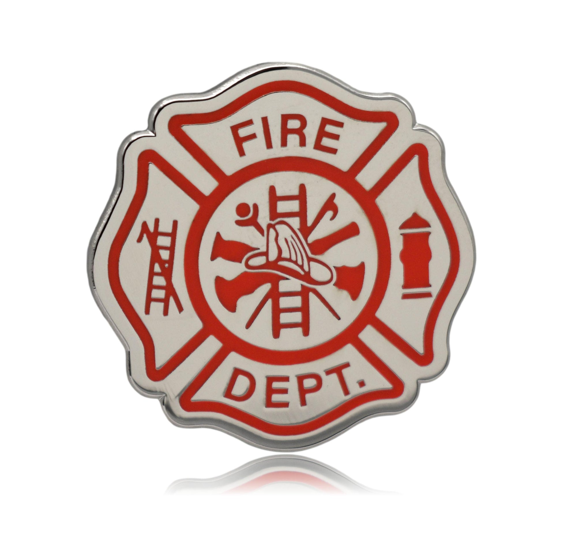 Maltese Cross Fire Fighter Hard Enamel Pin