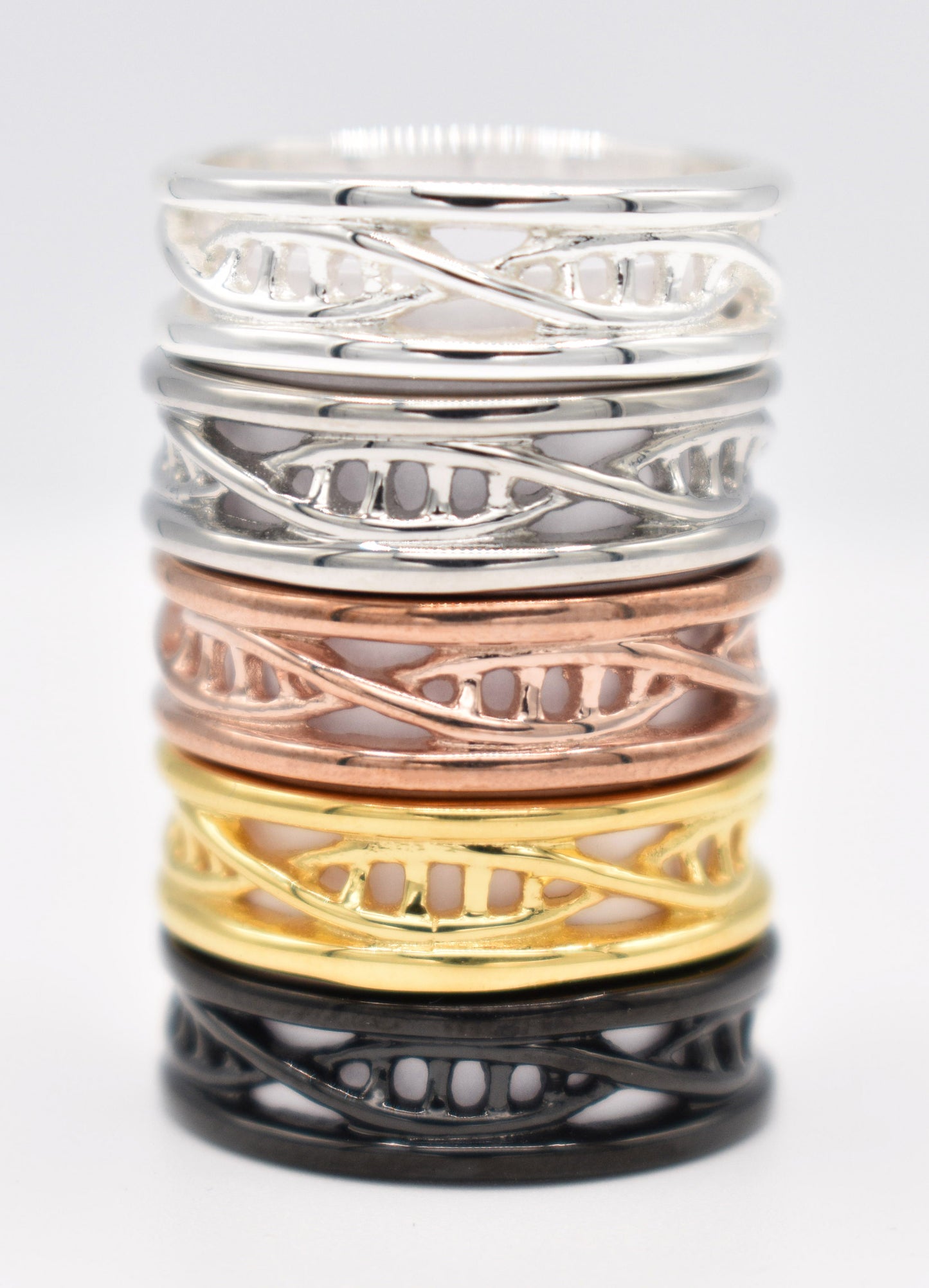 DNA Ring with Trim Stacked