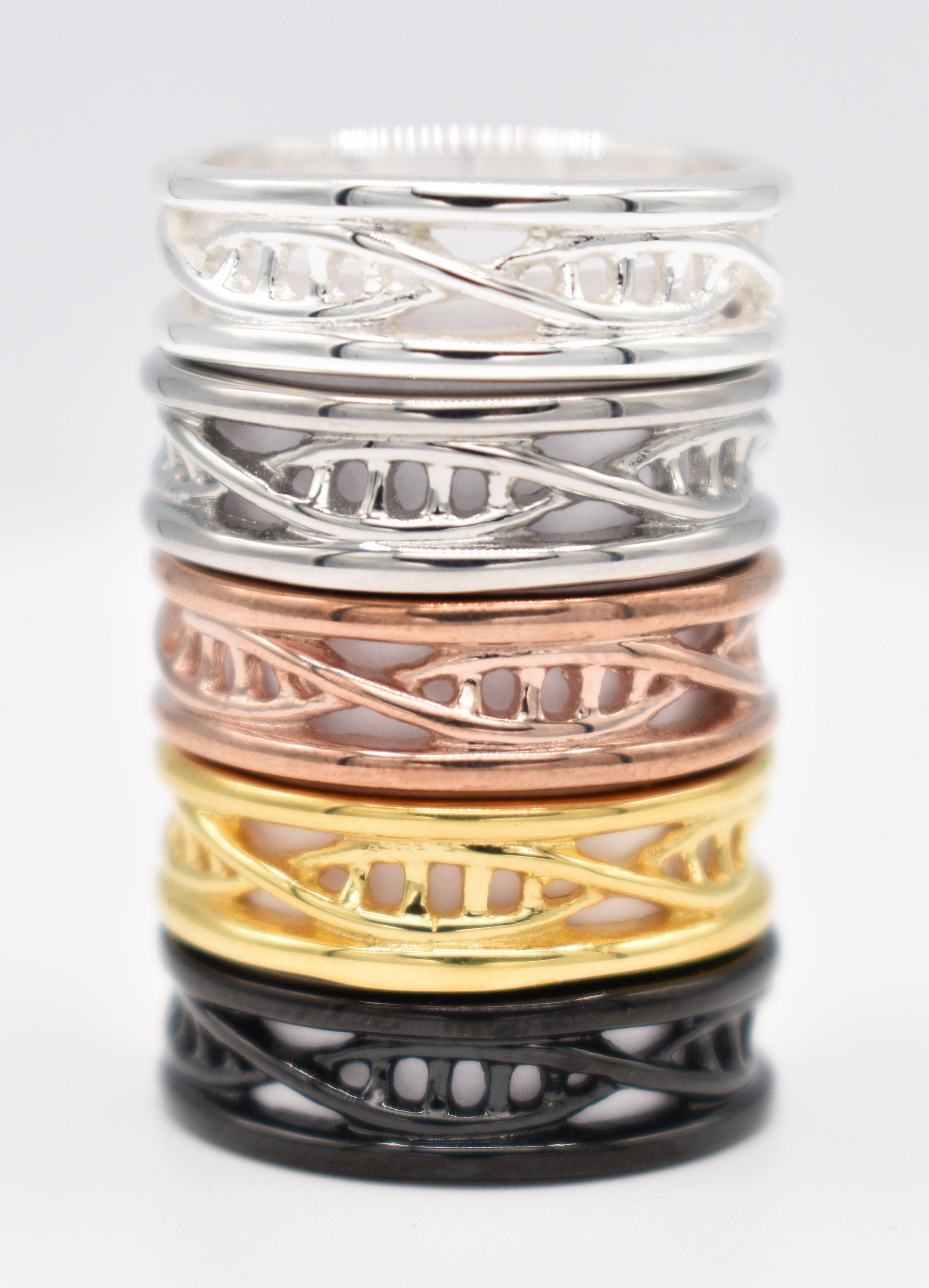 DNA Ring with Trim Stacked