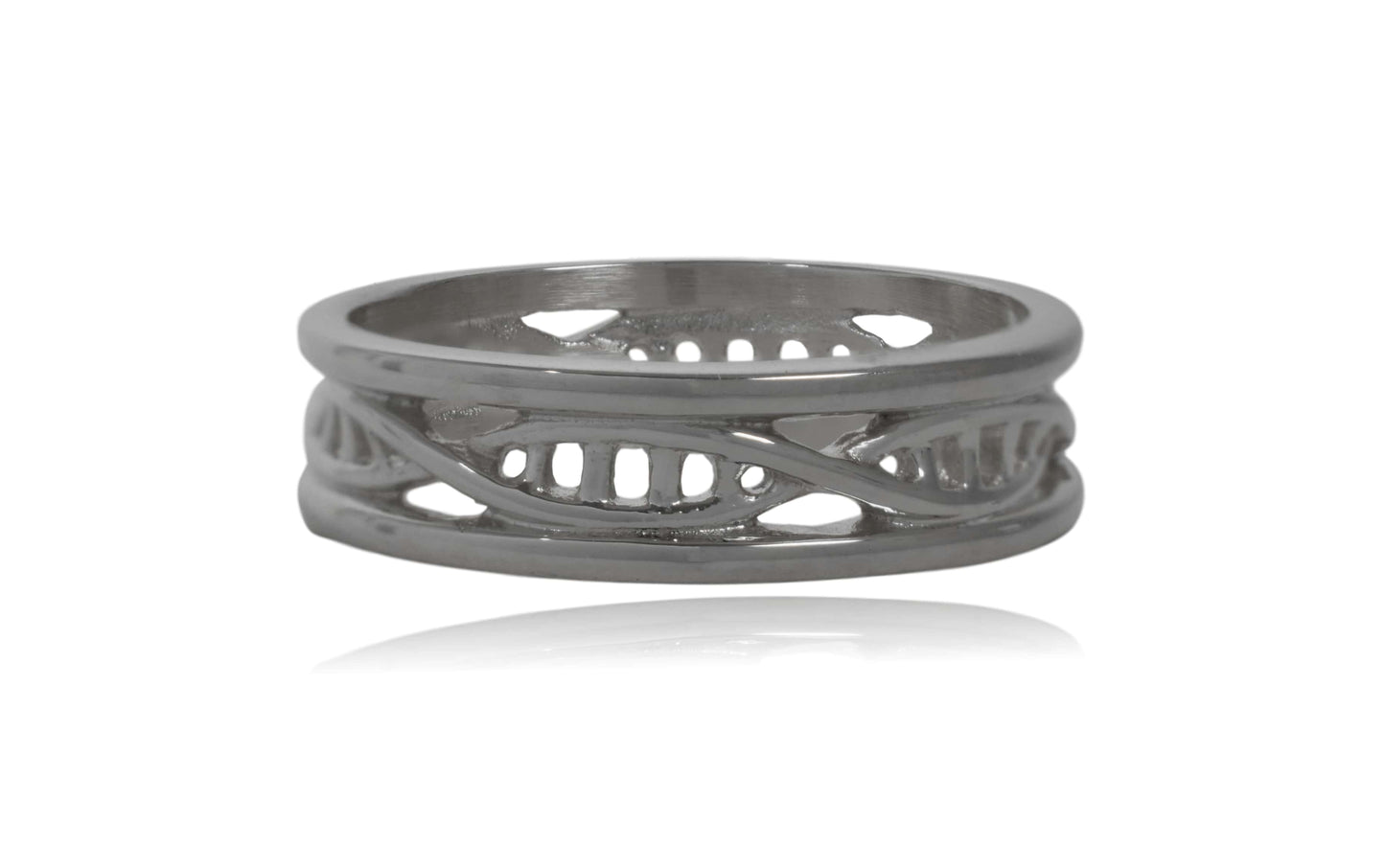 Steel DNA Double Helix Stainless Steel Ring