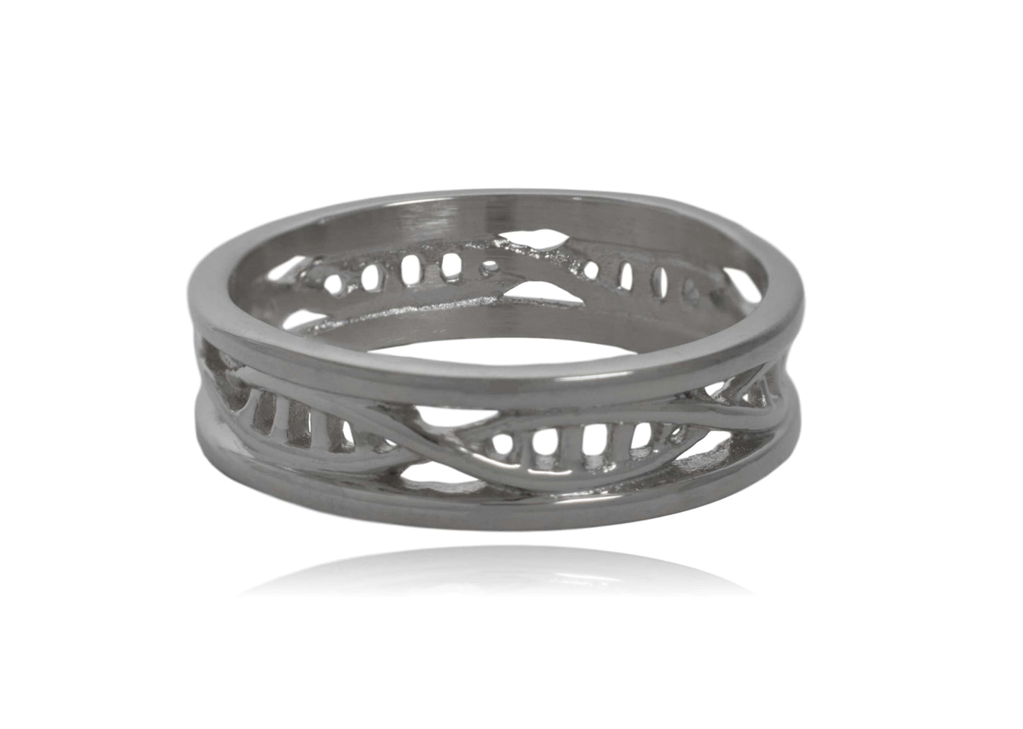Steel DNA Double Helix Stainless Steel Ring