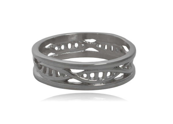 Steel DNA Double Helix Stainless Steel Ring
