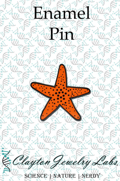 Orange Starfish Hard Enamel Pin | Clayton Jewelry Labs