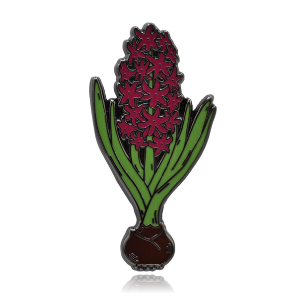 Maroon Hyacinth Flower Hard Enamel Pin | Clayton Jewelry Labs