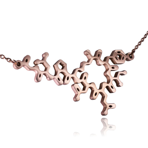 Rose Gold Oxytocin Molecule Stainless Steel Necklace