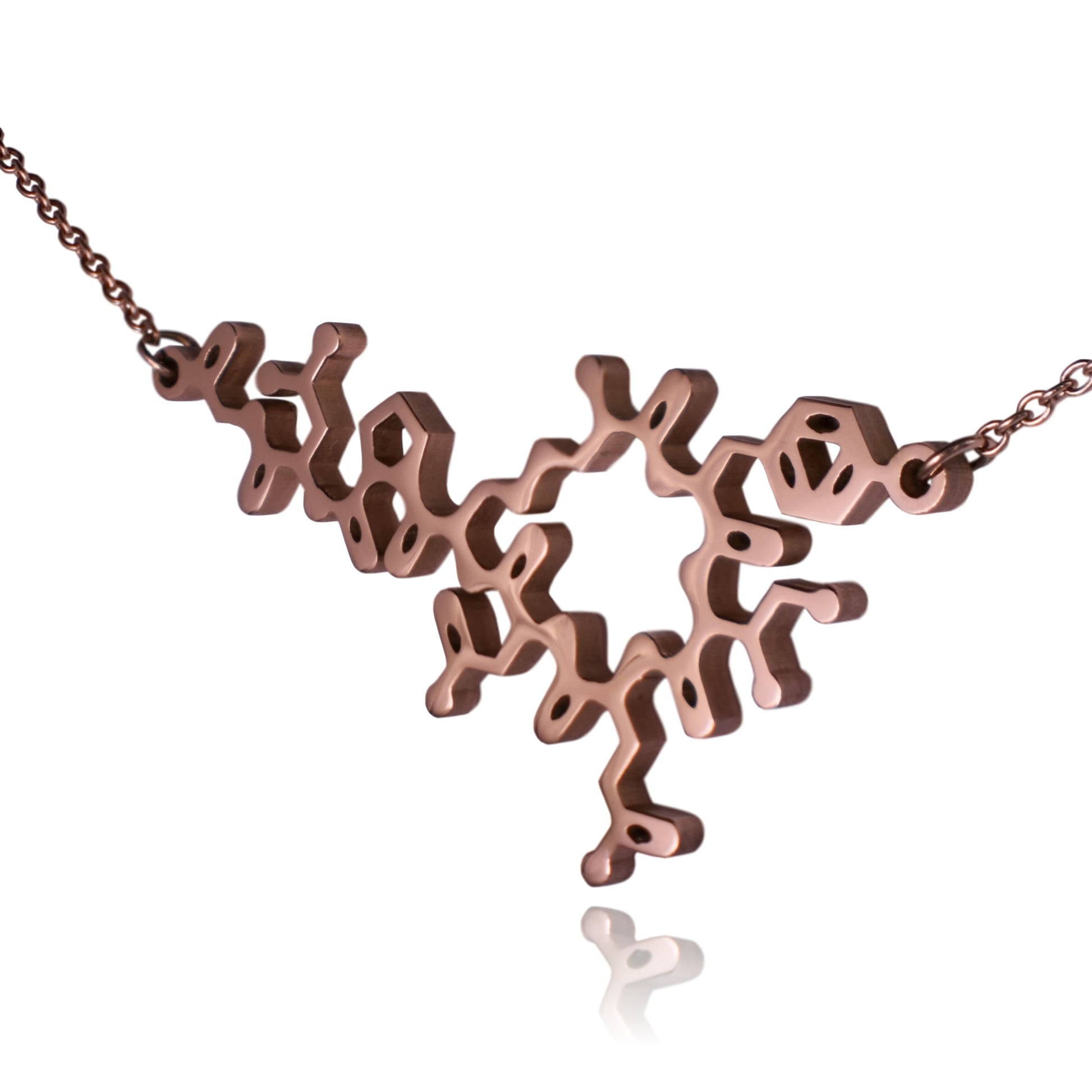 Rose Gold Oxytocin Molecule Stainless Steel Necklace