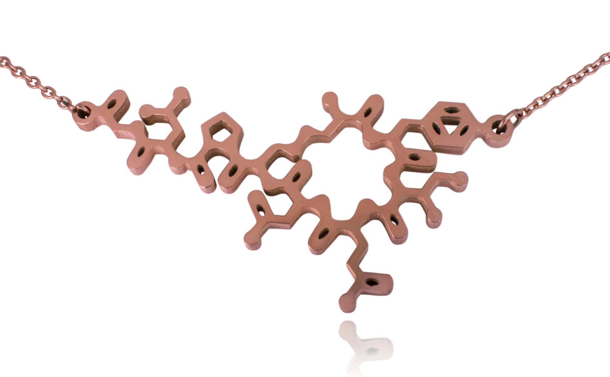 Rose Gold Oxytocin Molecule Stainless Steel Necklace