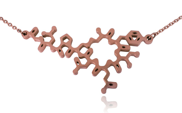 Rose Gold Oxytocin Molecule Stainless Steel Necklace