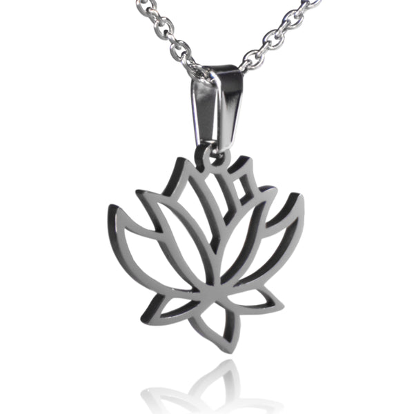 Lotus Flower Stainless Steel Necklace