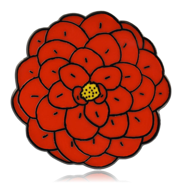 Camellias Flower Hard Enamel Pin | Clayton Jewelry Labs