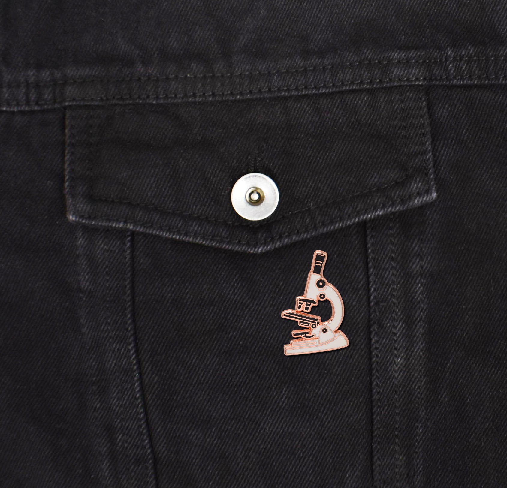 Rose Gold Microscope Science Hard Enamel Pin - Clayton Jewelry Labs