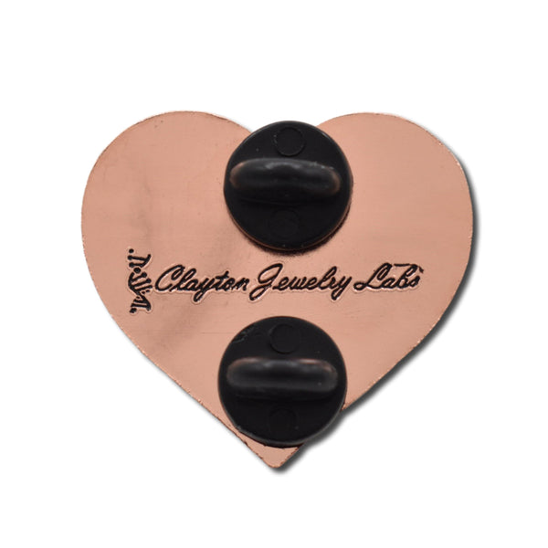 Rose Gold Planet Earth Heart Hard Enamel Pin - Clayton Jewelry Labs