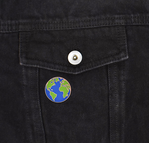 Rose Gold Planet Earth Hard Enamel Pin - Clayton Jewelry Labs